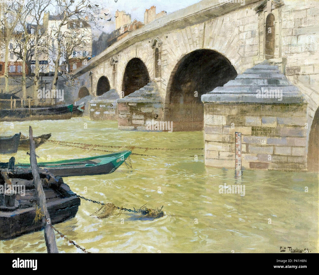 Frits Thaulow - Pont Marie Paris Stockfoto
