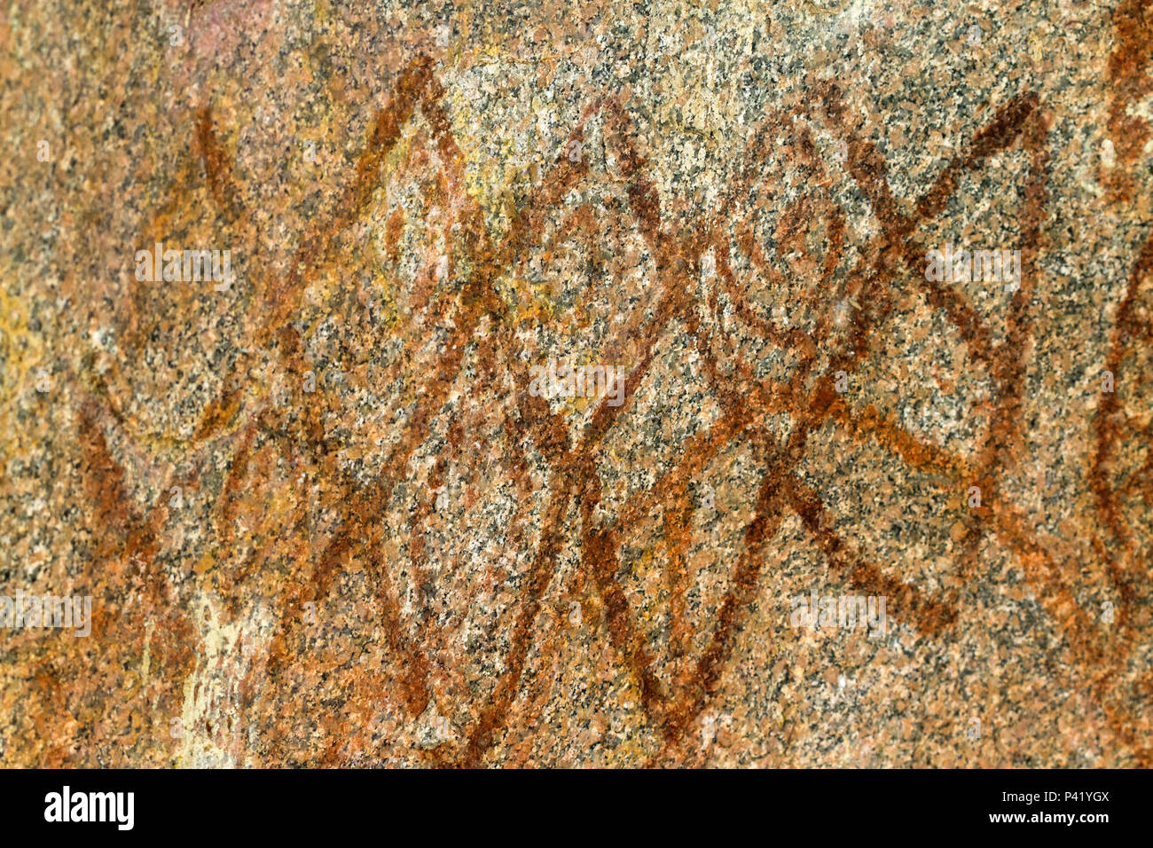 Pinturas rupestres Sítios arqueológicos Malhada Grande Paulo Afonso Bahia Nordeste Brasil Stockfoto