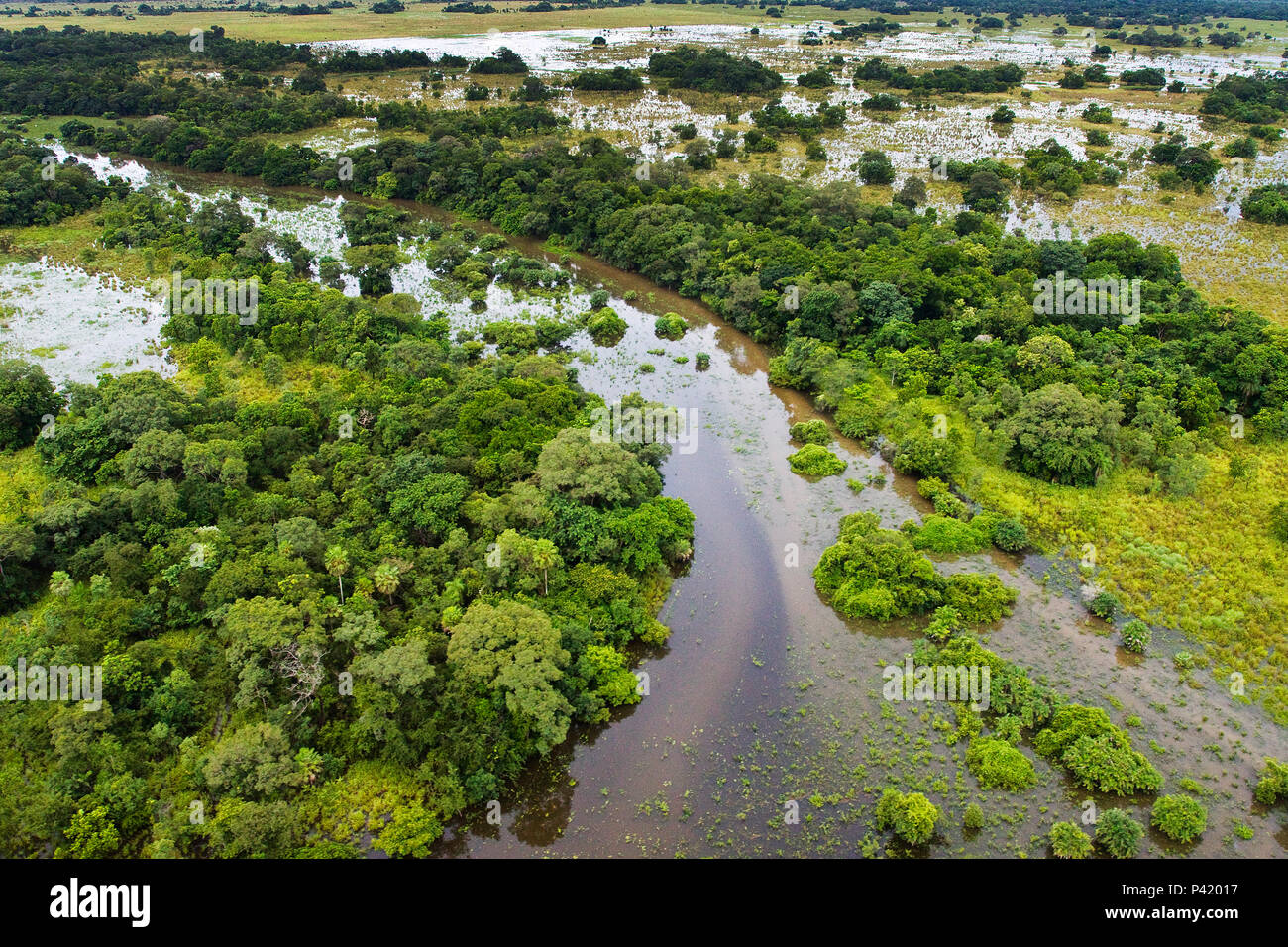Aquidauana-MS Cheia keine Pantanal Sul Cheia Aquidauana keine Pantanal Pantanal Mato Grosso do Sul Brasil Stockfoto