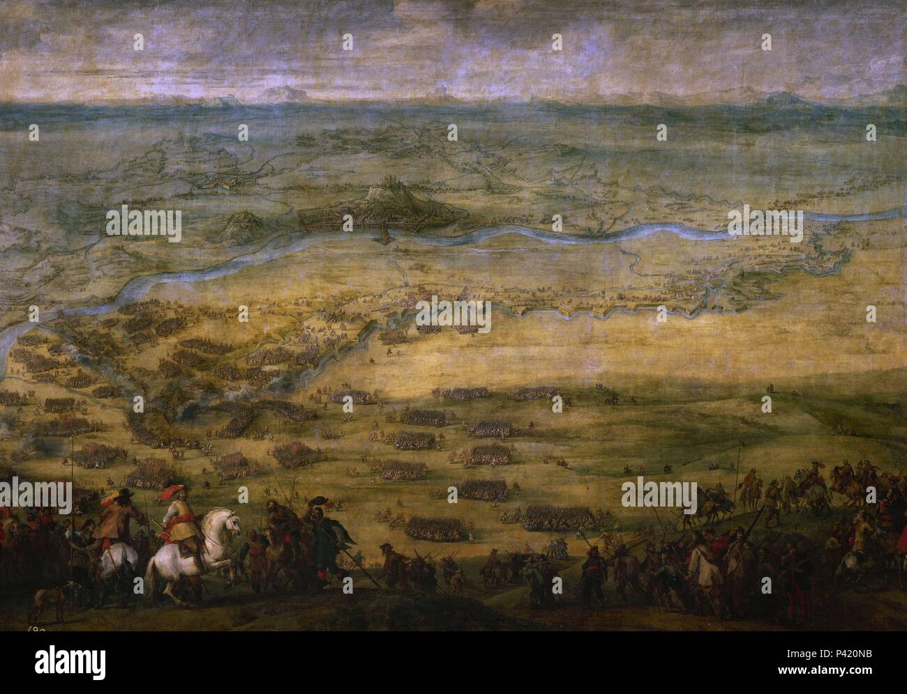 Das Relief der Festung von Lérida - 1646 - Öl auf Leinwand - 195 x 288 cm. Autor: Pieter Snayers (1592-1667). Lage: Museo del Prado - PINTURA, MADRID, SPANIEN. Auch als: SOCORRO DE LA PLAZA DE MALLORCA - GUERRA DE LOS BEST WESTERN Los Naranjos AÑOS bekannt. Stockfoto