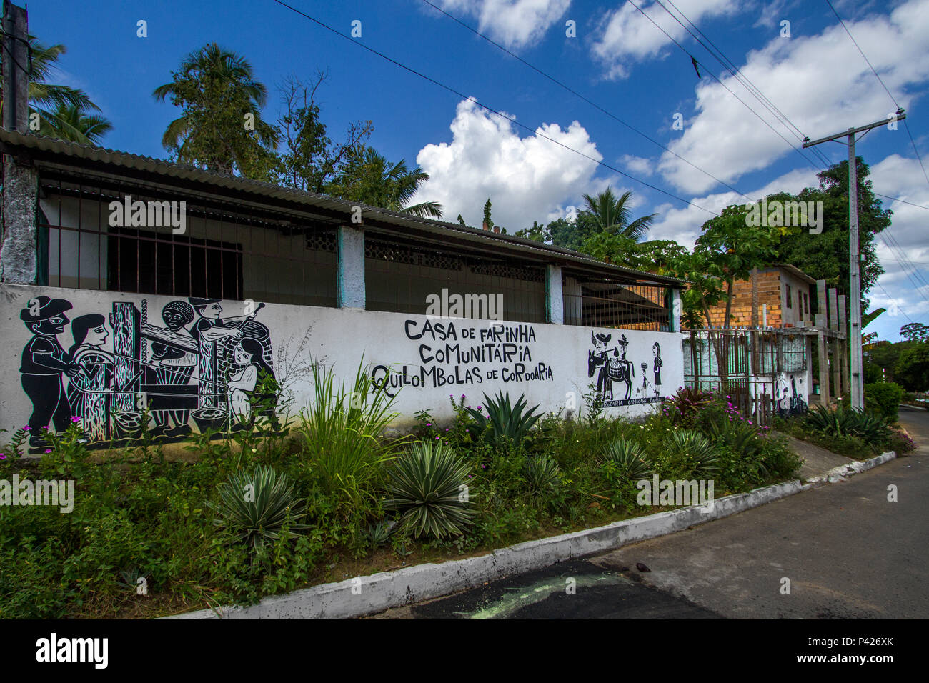 Casa da Farinha Comunitaria Quilombolas de Cordoaria, Quilombo de Cordoaria, Vila de Abrantes, Camaçari, Bahia, Nordeste, Brasilien Stockfoto