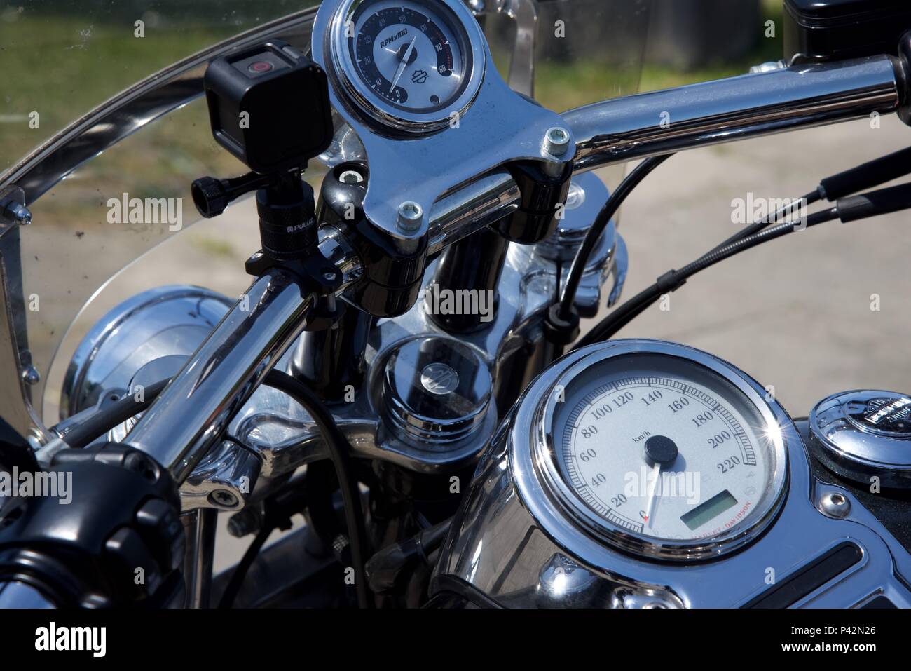 Harley Davidson: Nahaufnahmen und deatails von Harley Davidson Motorräder Stockfoto