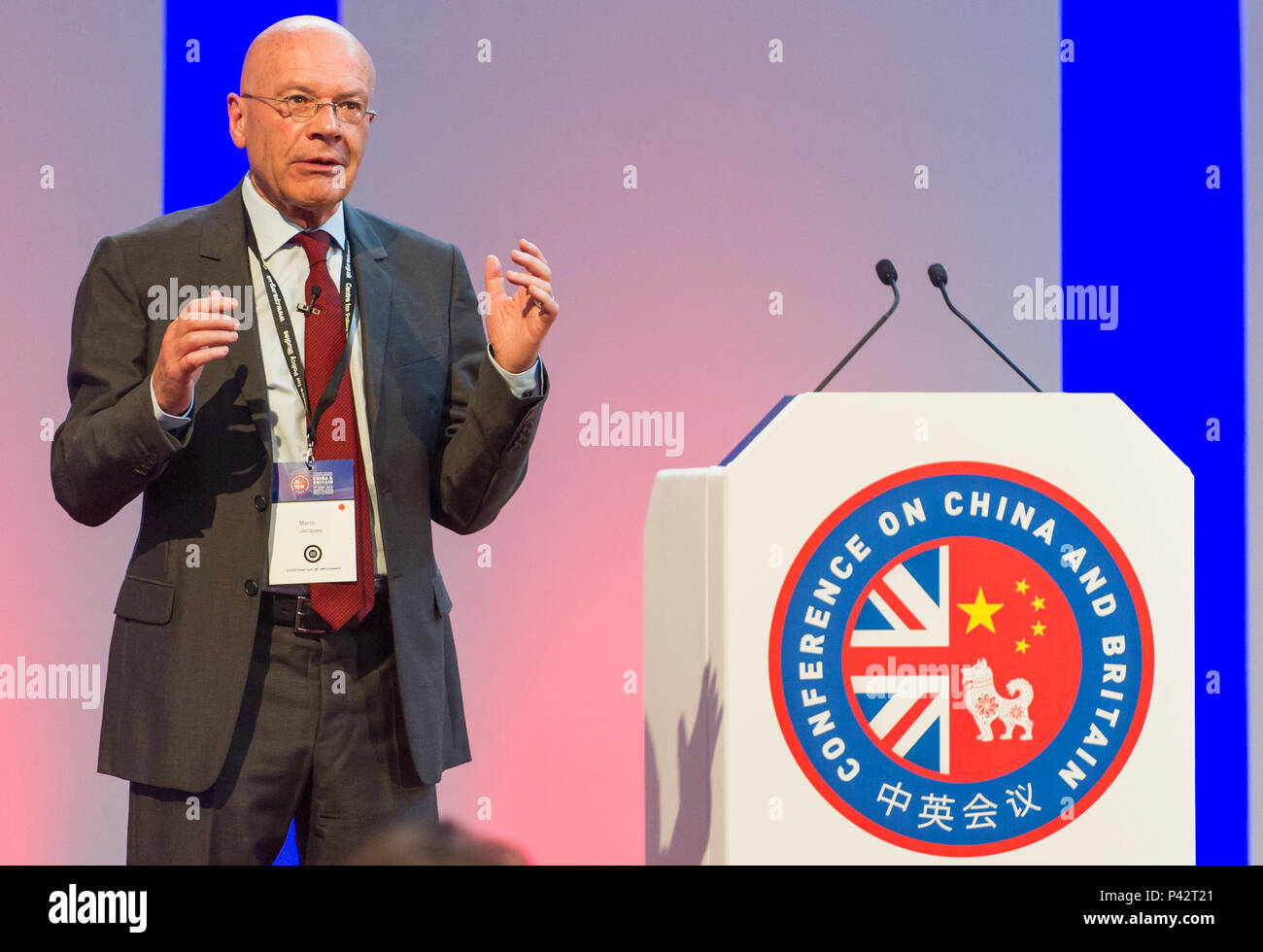 London, Greater London, UK. 19 Juni, 2018. Martin Jacques, Autor und Akademischen, während seine Intervention an der Margaret Thatcher Konferenz über China und Großbritannien an der Guildhall. Credit: Gustavo Valiente/SOPA Images/ZUMA Draht/Alamy leben Nachrichten Stockfoto