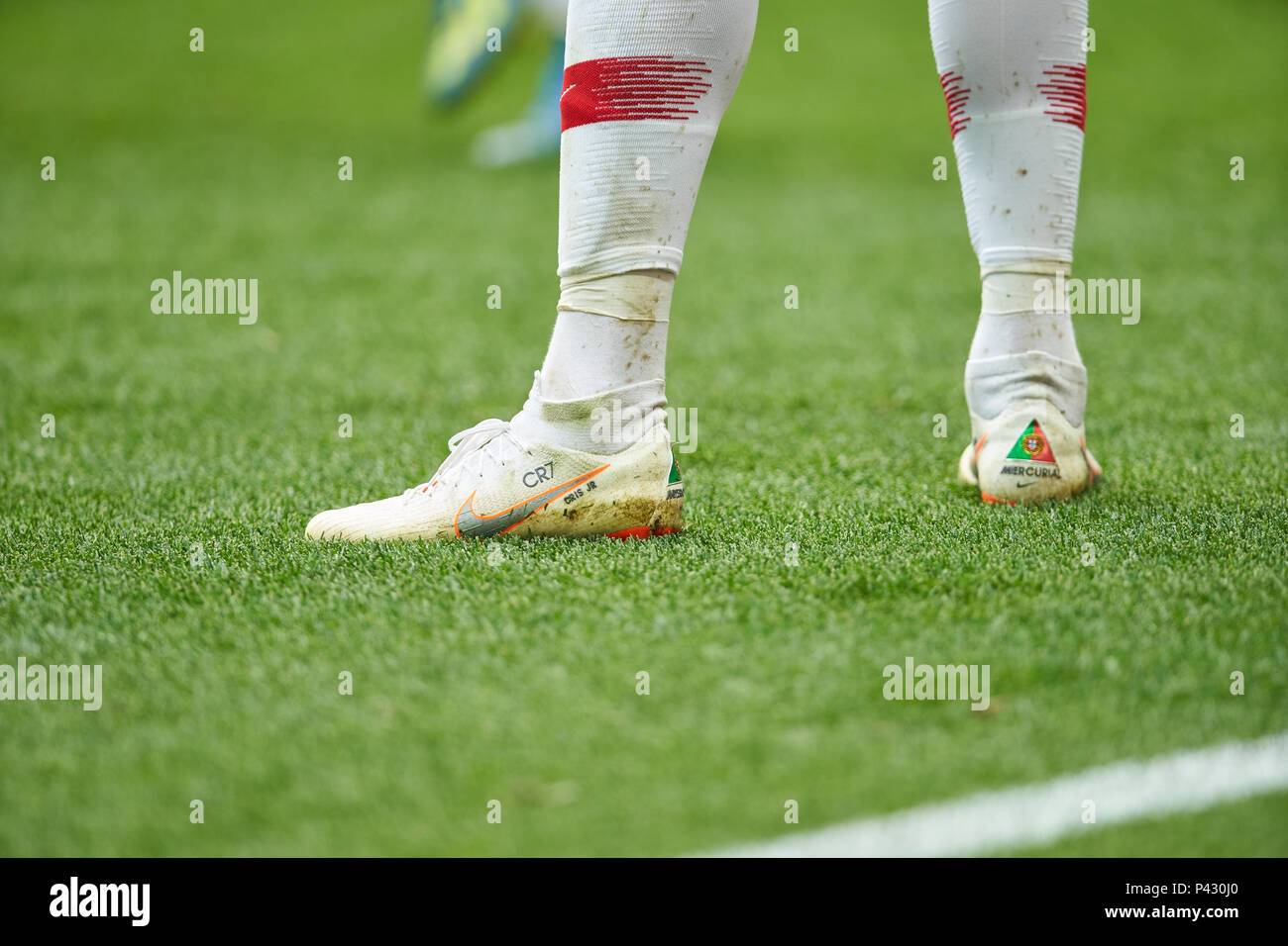 Moskau, Russland. 20 Juni, 2018. Portugal - Marokko, Fußball, Moskau, 20.  Juni 2018 Symbol, Illustration, Funktion, Cristiano Ronaldo, Por 7  Körperteile, die Schuhe, die Namen seiner Kinder von Cristiano Ronaldo, POR  7