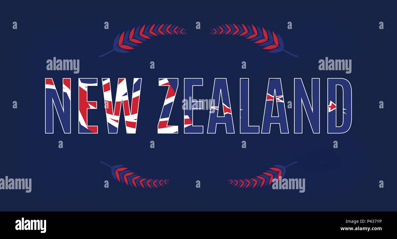 Neuseeland Banner-vorlage mit nationalen Symbol - fern Stock Vektor