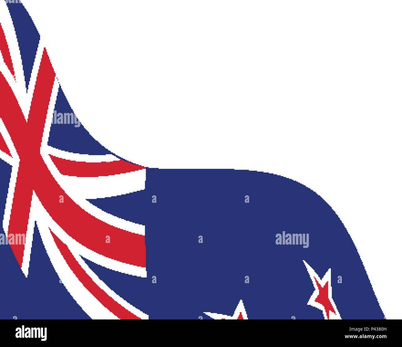 Weißer Hintergrund Vorlage mit winkenden Neuseeland Flagge Stock Vektor