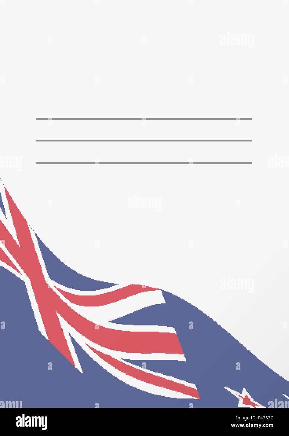 Einfache Karte Vorlage mit nationalen Neuseeland Flagge Stock Vektor