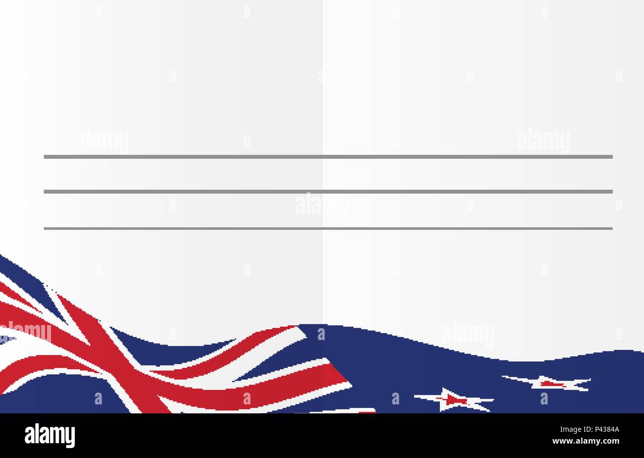 Reisen cadr Vorlage für Grüße mit Flagge des Aotearoa Stock Vektor