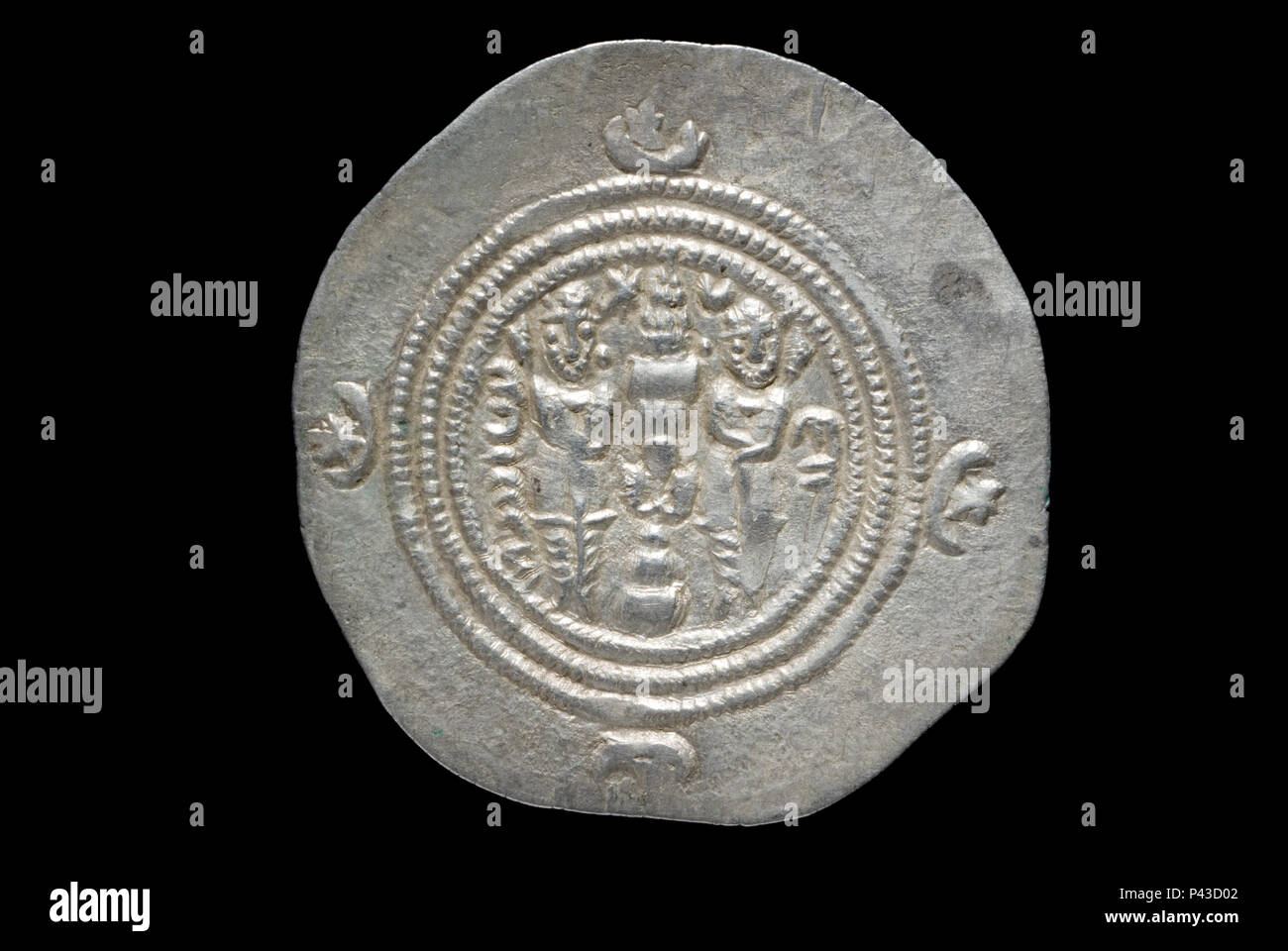 Sassanidischen Münze der Khusru II. Stockfoto