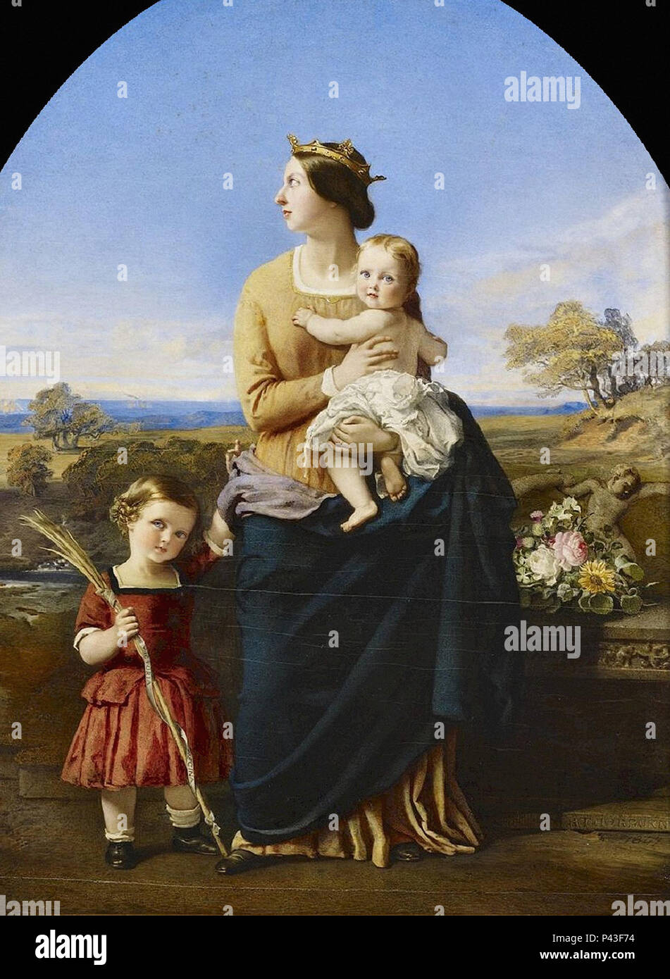 Thorburn Robert - Queen Victoria mit Prince Alfred und Prinzessin Helena Stockfoto