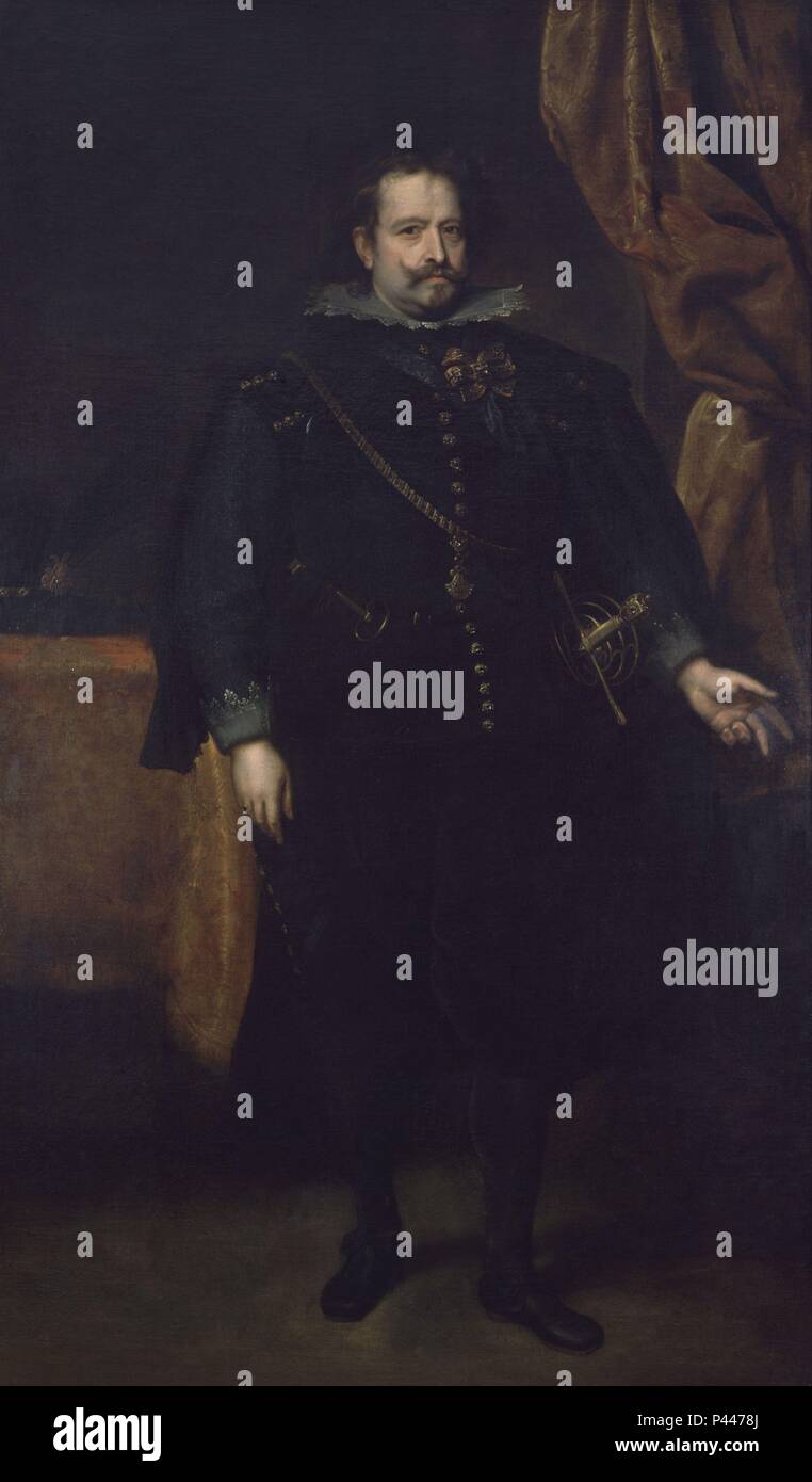 DIEGO MEJIA DE GUZMAN - MARQUES DE LEGANES - SIGLO XVII-O/L - 200 X 125 CM - BARROCO FLAMENCO. Autor: Anthony Van Dyck (1599-1641). Lage: FUNDACIÓN Santander Central Hispano, Madrid, Spanien. Stockfoto
