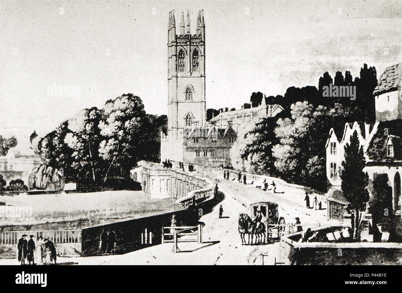 Eine Post-Chaise der Oxford Turnpike für London gebunden, ca. 1800 verlassen Stockfoto