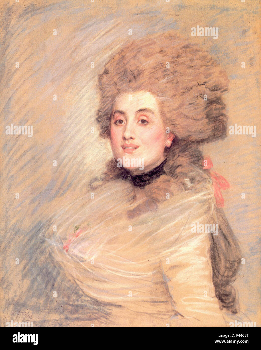 Tissot James Jacques - Porträt einer Schauspielerin im achtzehnten Jahrhundert Kleid Stockfoto