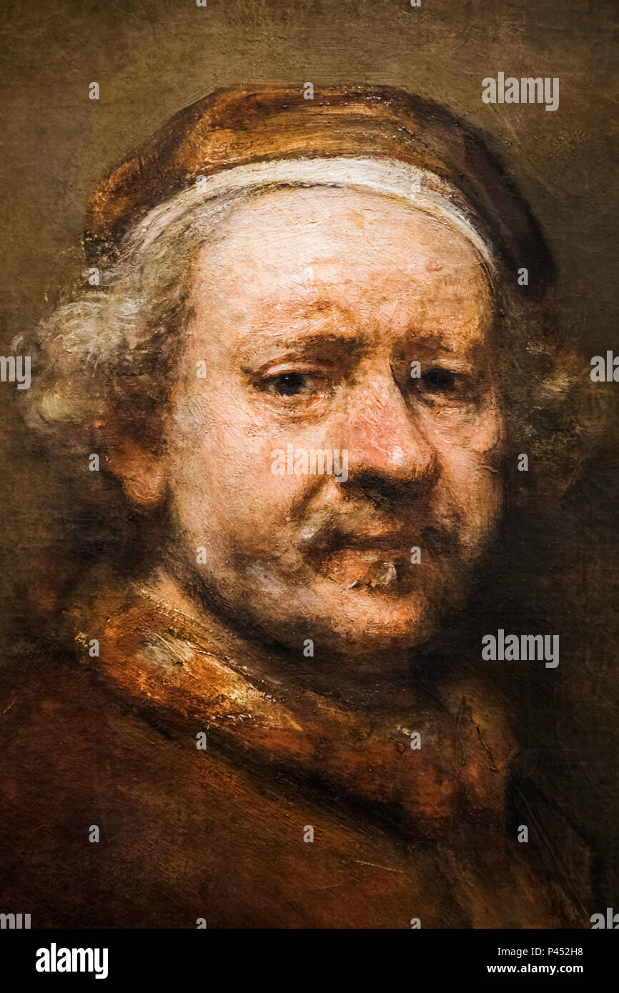 Self Portrait ab dem Alter von 63 Jahren von Rembrandt vom 1669 Stockfoto