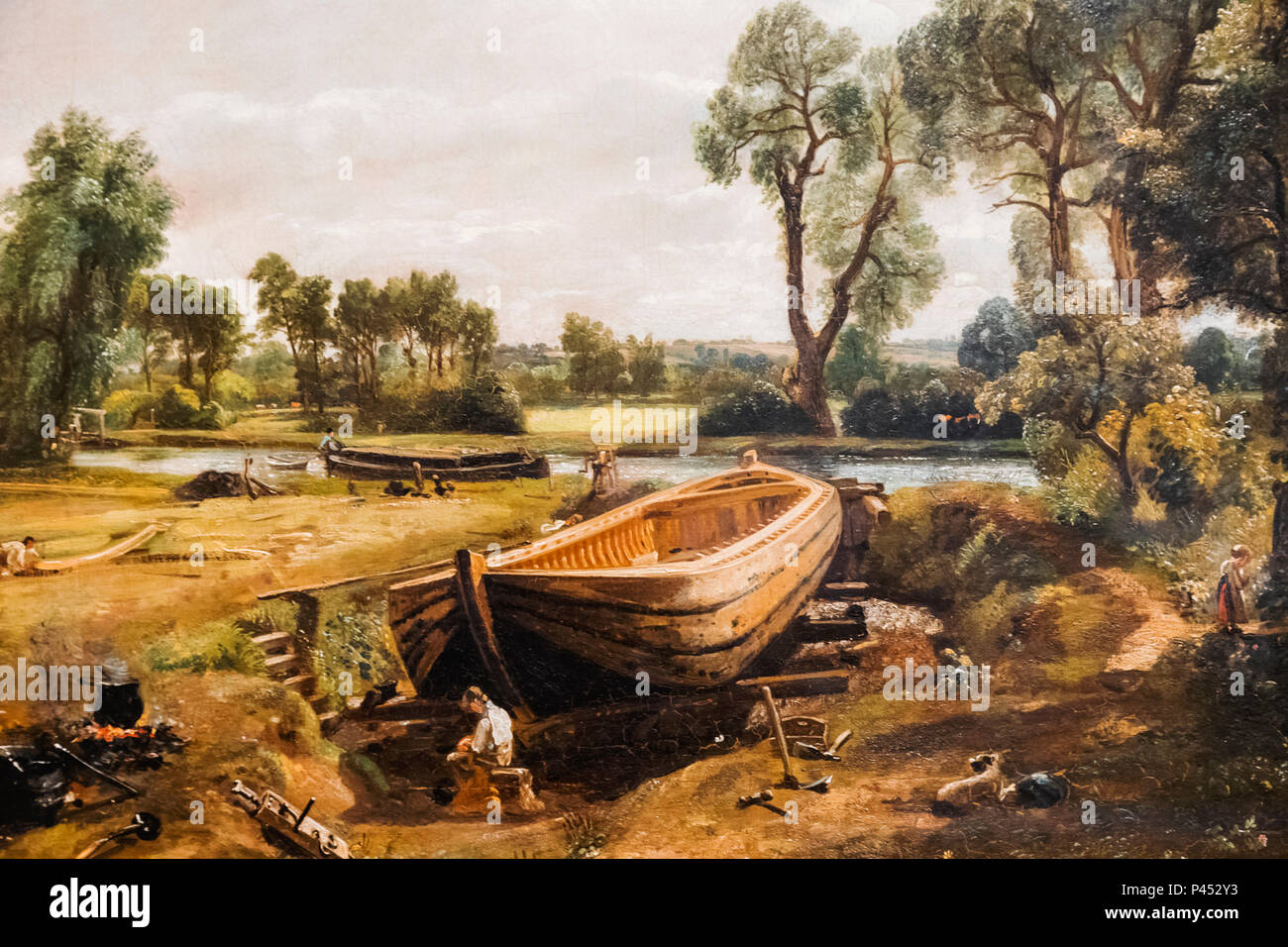 Gemälde von Boot Gebäude in der Nähe von John Constable Flatford Mill Stockfoto