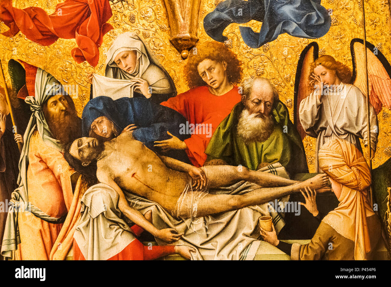 Malerei der Grablegung von Robert Campin datiert 1425 Stockfoto