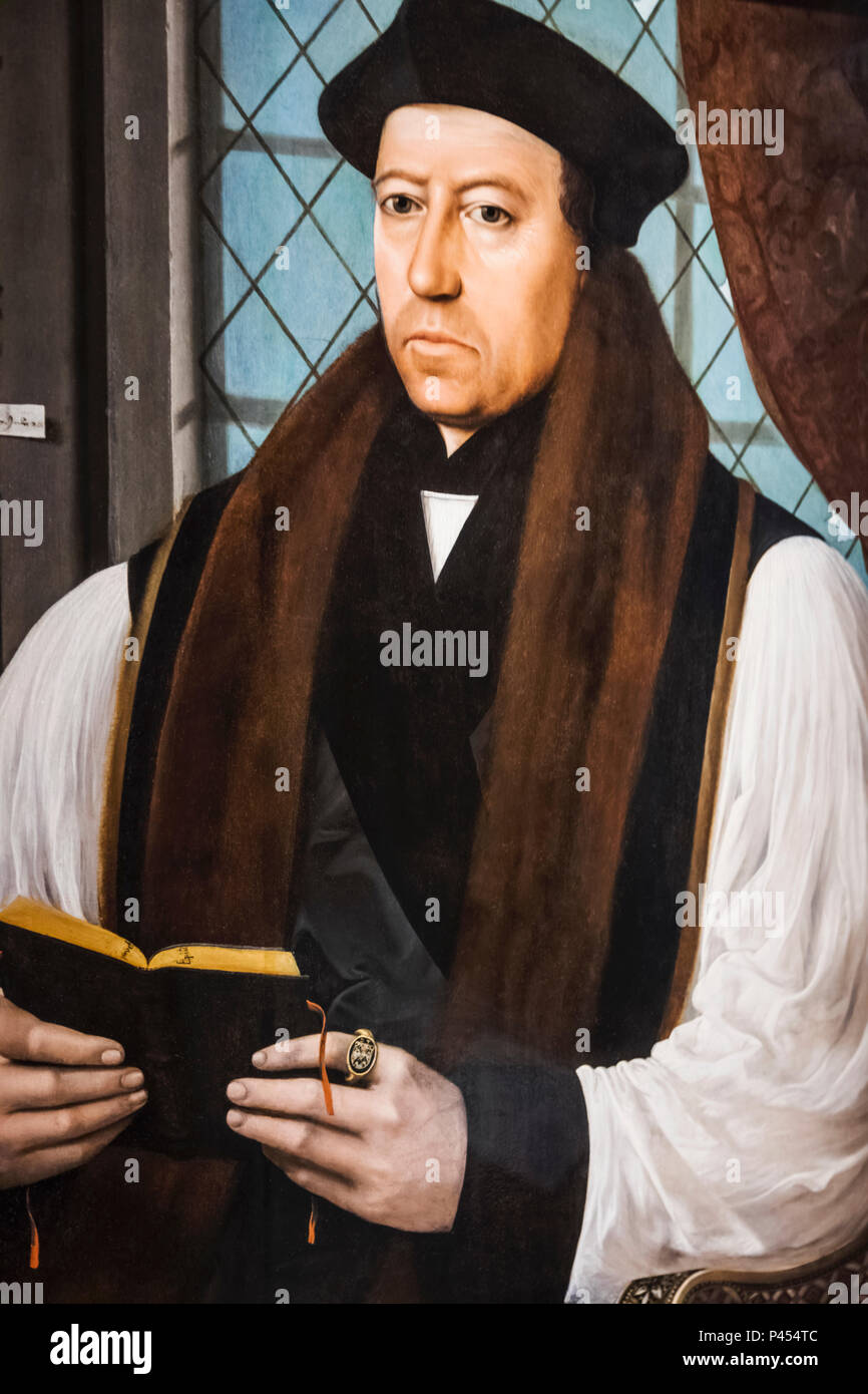 Portrait von Thomas Cranmer, Erzbischof von Canterbury durch Gerlach Flicke datiert 1545 Stockfoto