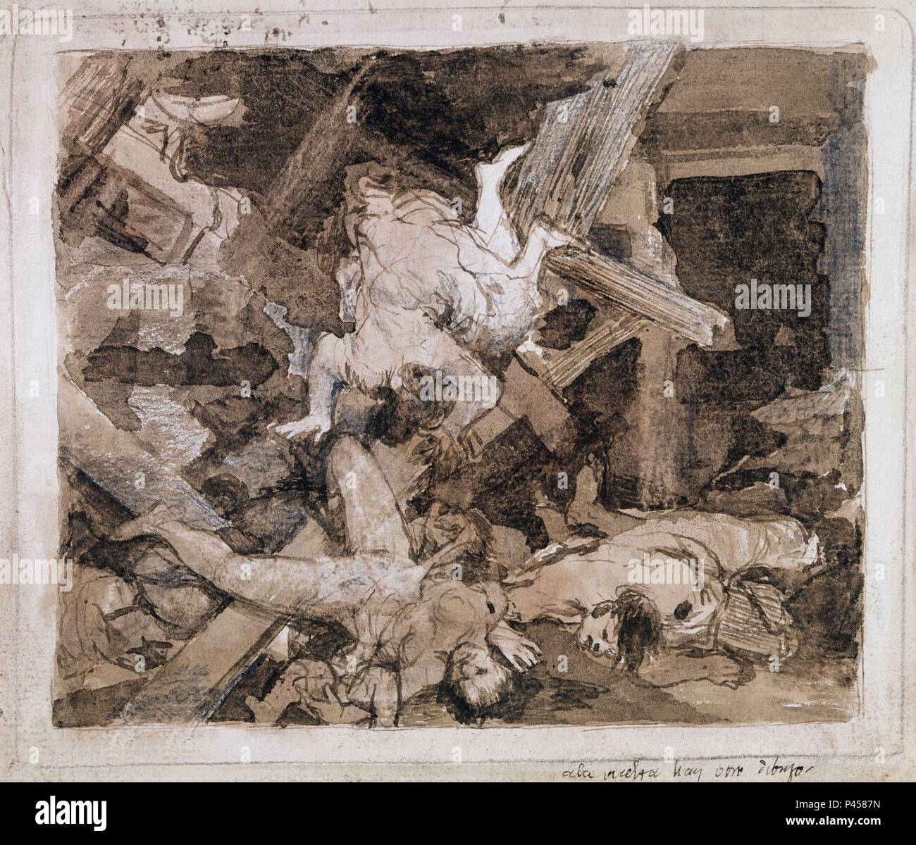 Zeichnung: Der Krieg Verwüstungen. Madrid, Prado Museum. Autor: Francisco de Goya (1746-1828). Lage: Museo del Prado - DIBUJOS, MADRID, SPANIEN. Stockfoto