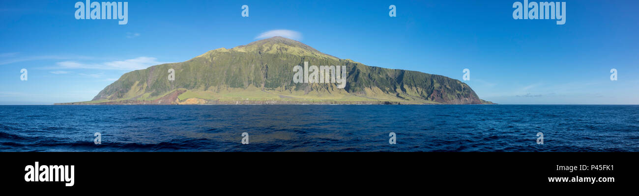Panoramic Image der Insel Tristan da Cunha, Britisches Überseegebiete, South Atlantic Ocean Stockfoto