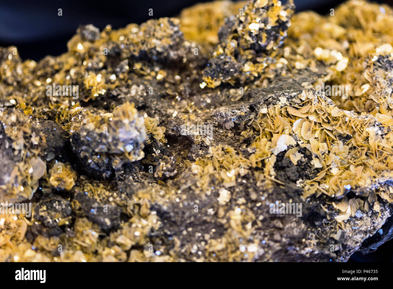 Nahaufnahme auf wulfenit Mineral Stockfoto