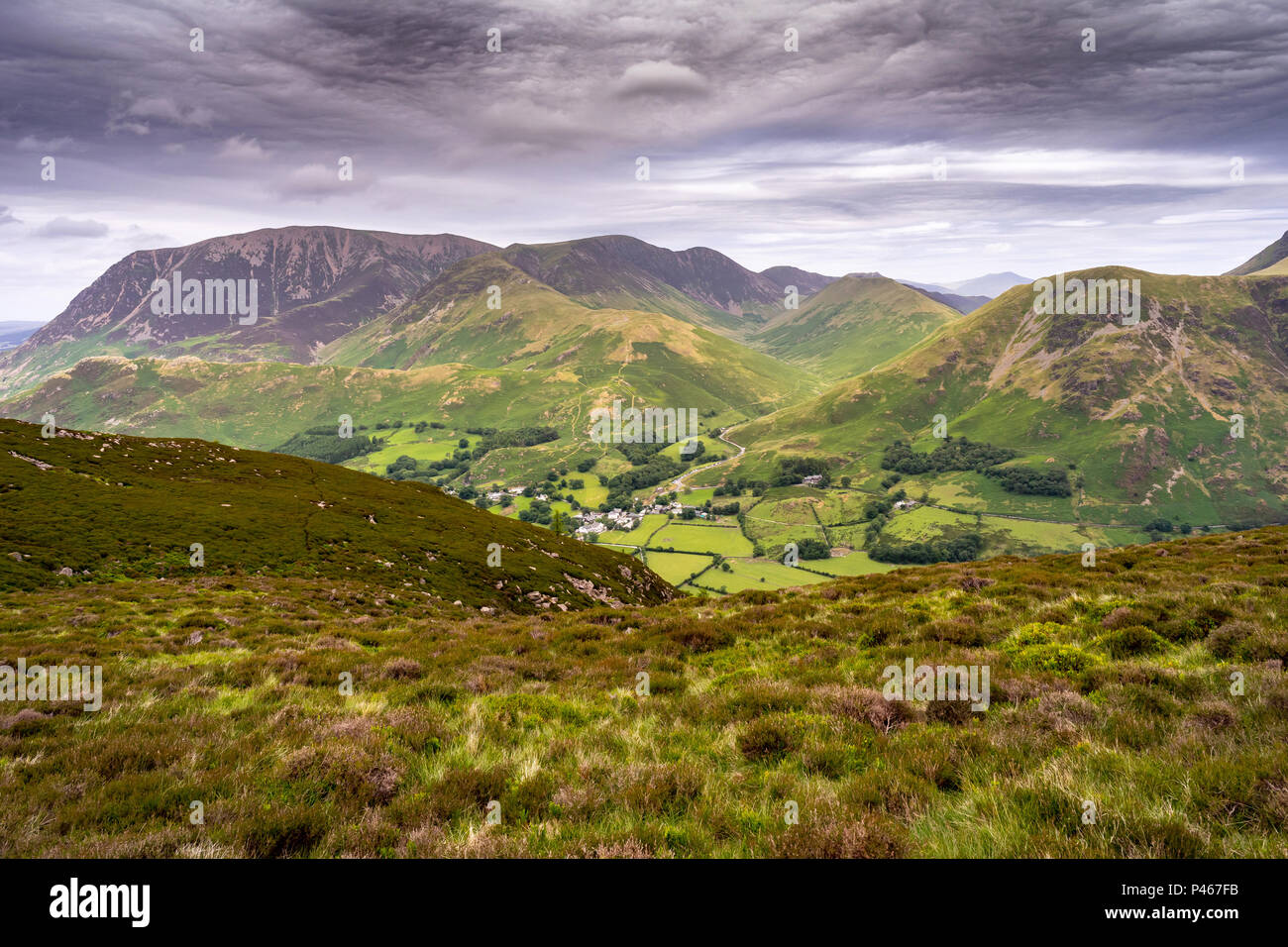 Cumbrian Mountains oben Buttermere, Lake District. Stockfoto