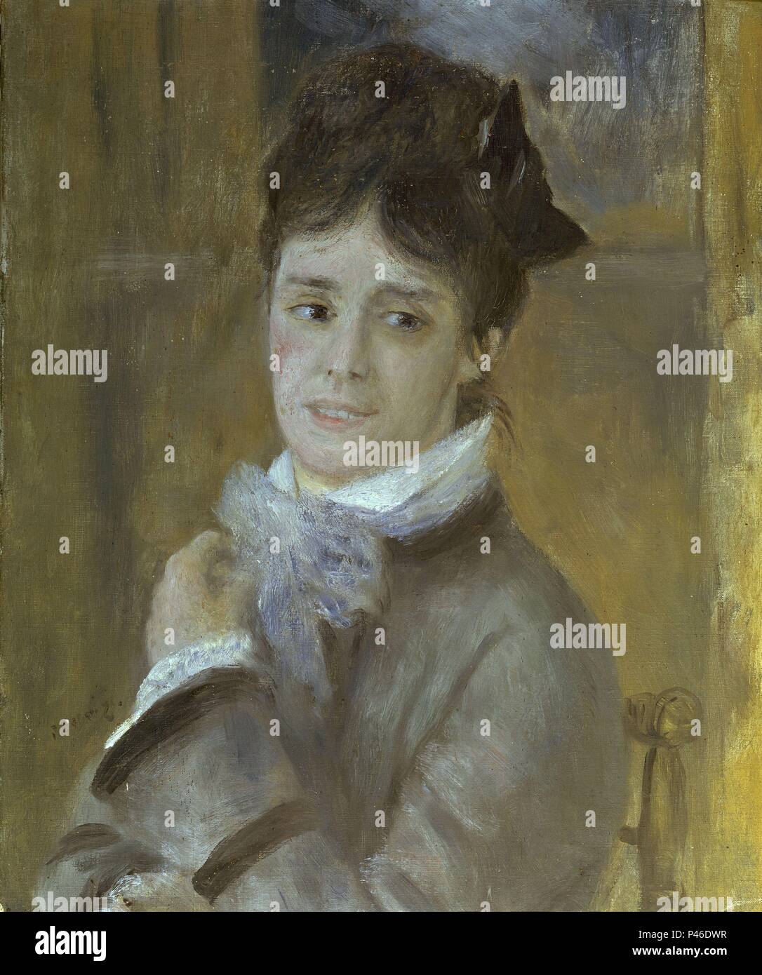 Porträt der Madame Claude Monet - 1872 - 61 x 50 cm - Öl auf Leinwand. Autor: Pierre Auguste Renoir (1841-1919). Ort: Museum Marmottan, Frankreich. Auch als: RETRATO DE CAMILLE MONET bekannt. Stockfoto