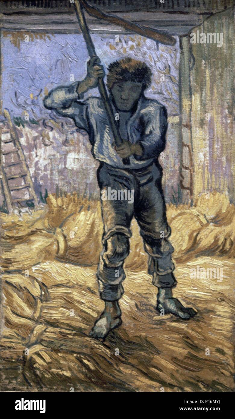 EL TRILLADOR (SEGUN HIRSE) - September 1889 - O/L 44 X 27,5 cm. Autor: Vincent van Gogh (1853-1890). Ort: Van Gogh Museum, Amsterdam, HOLANDA. Stockfoto