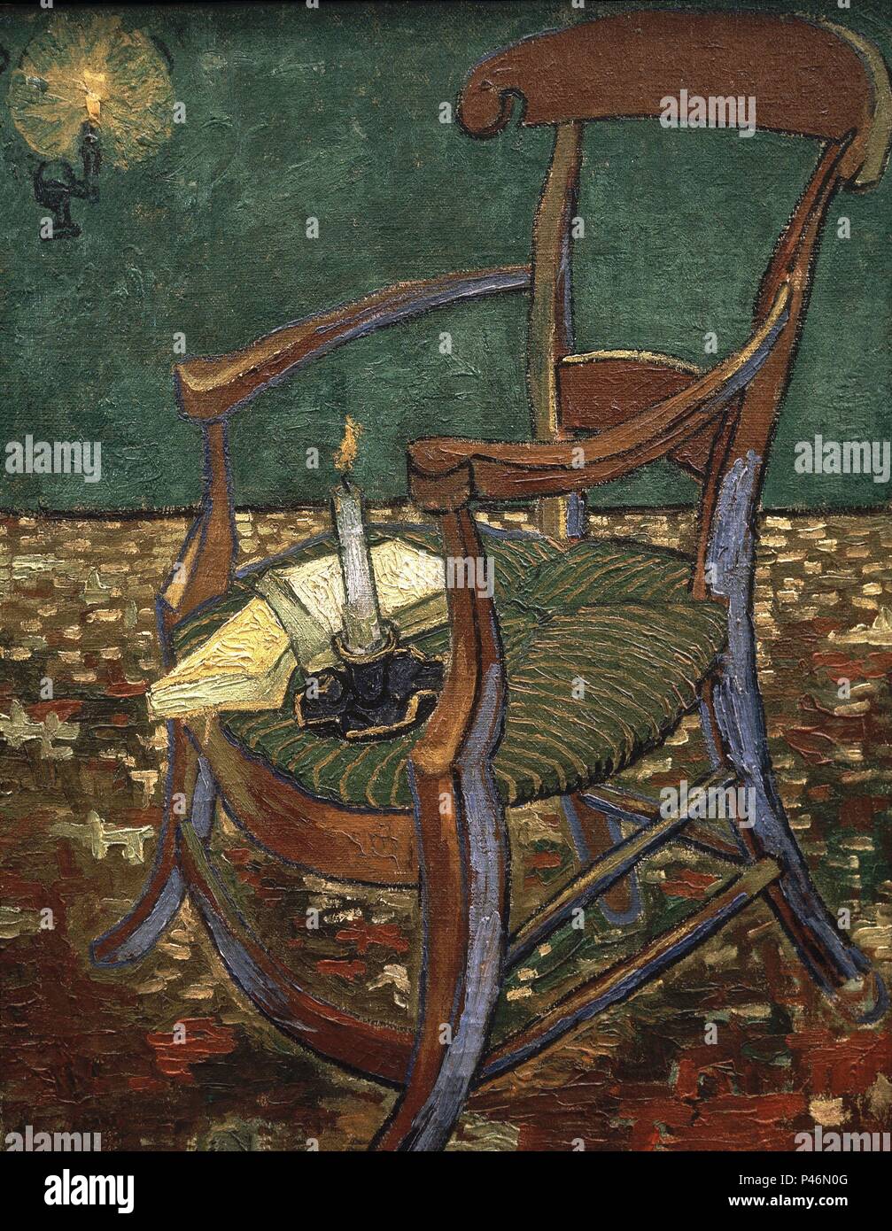 Niederländische Schule. Paul Gauguin Sessel. 1888. Öl auf Leinwand (90,5 x 72,5 cm). Amsterdam, Van Gogh Museum. Autor: Vincent van Gogh (1853-1890). Ort: Van Gogh Museum, Amsterdam, HOLANDA. Stockfoto