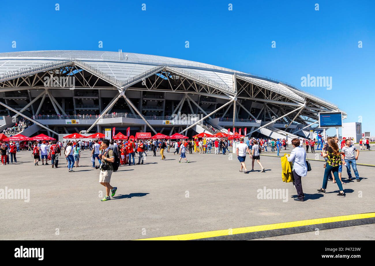 Samara, Russland - 17. Juni 2018: Samara Arena Fußballstadion. Samara - die Stadt der FIFA Weltmeisterschaft in Russland im Jahr 2018 Stockfoto