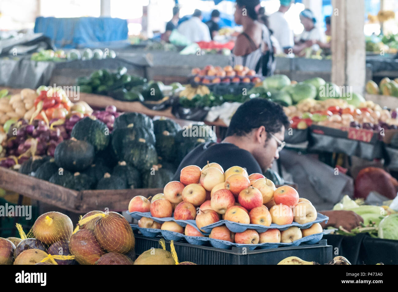 GUANAMBI, BAHIA - 20/12/2014: E PAISSAGENS LOCAIS DO MUNICÍPIO DE GUANAMBI - Mercado Municipal. (Foto: mourão Panda/Fotoarena) Stockfoto