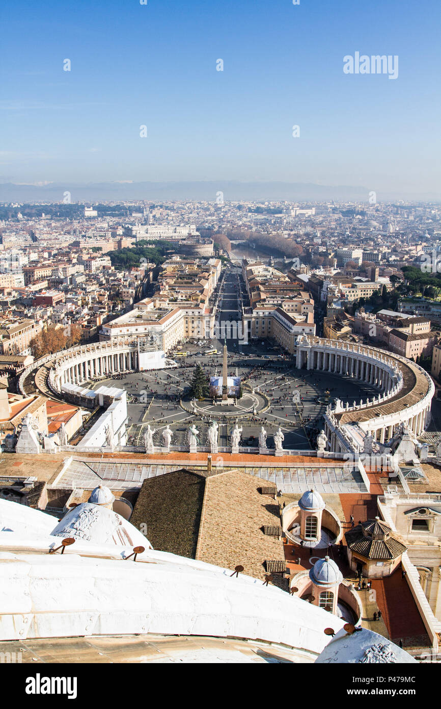 Vista da Praça de São Pedro a partir do Domo da Basílica de São Pedro. Cidade do Vaticano Vaticano - 27/12/2012. Foto: Ricardo Ribas/Fotoarena Stockfoto