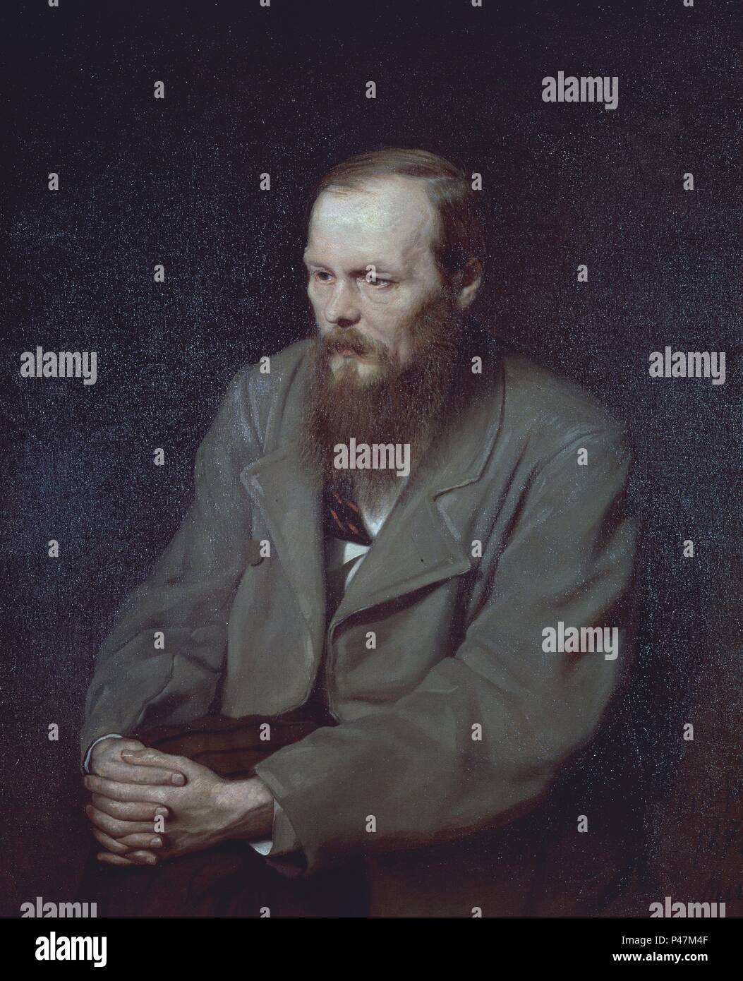 RETRATO DE FEDOR MIJAILOVICH DOSTOIEVSKI (1821-1881) PINTADO EN 1872. Autor: Wassili Perov (1834-1882). Ort: GALERIA TRETJAKOW, Moskau, Russland. Stockfoto