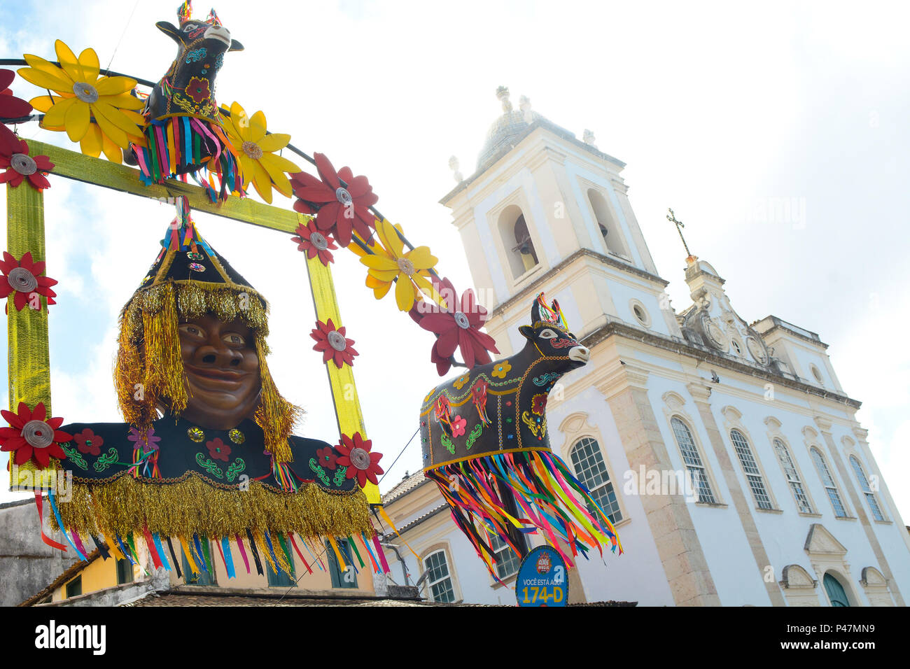 SALVADOR, BA - 10/02/2015: Decoração de Carnaval em Salvador - Pelourinho Durante decoração de Carnaval em Salvador. (Foto: Mauro Akin Nassor/Fotoarena) Stockfoto