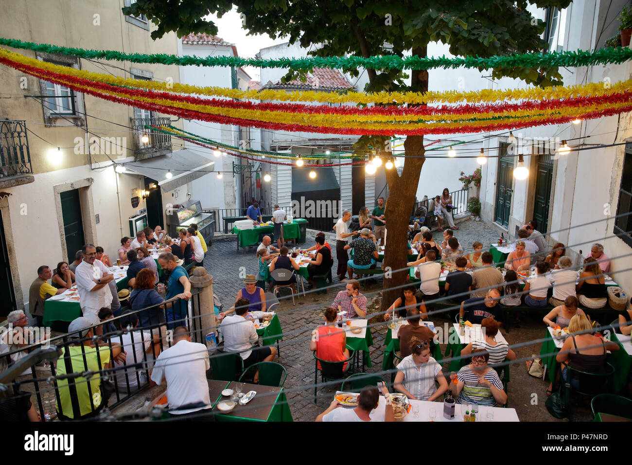 Lissabon, Portugal, Restaurant in Alfama in Lissabon Stockfoto