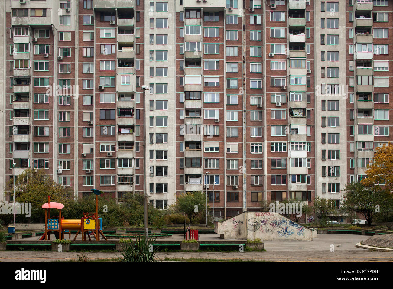 Sofia, Bulgarien, vorgefertigte Gebäude Stockfoto