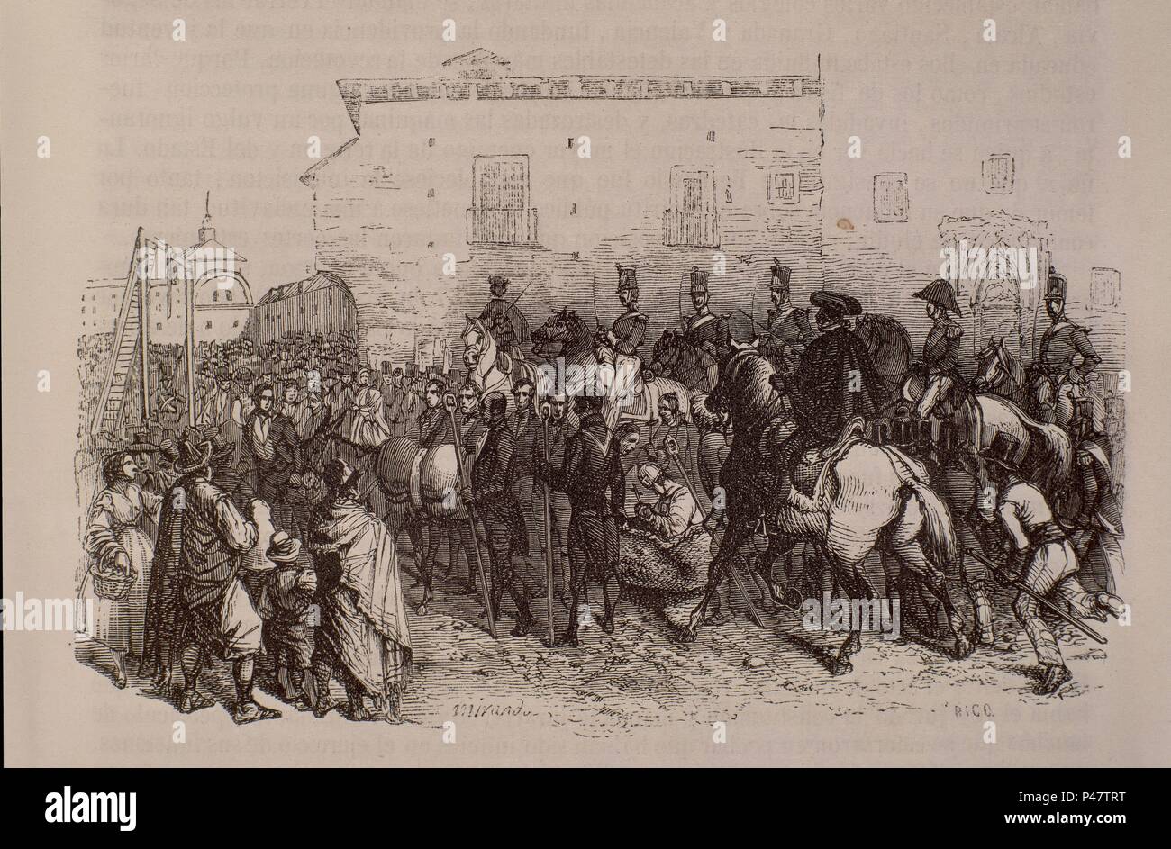EL allgemein RIEGO LLEVADO EN EL SERON PARA EJECUTARLO (1823). Stockfoto