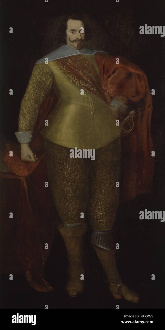 MAESTRE DE CAMPO DE LA INFANTERIA ESPAÑOLA - SIGLO XVII - ESCUELA ITALIANA - LIENZO - 2,09 x 1,18 - Nº INVENTARIO 113. Autor: ANONIMO SIGLO XVII. Lage: SENADO - PINTURA, MADRID, SPANIEN. Stockfoto