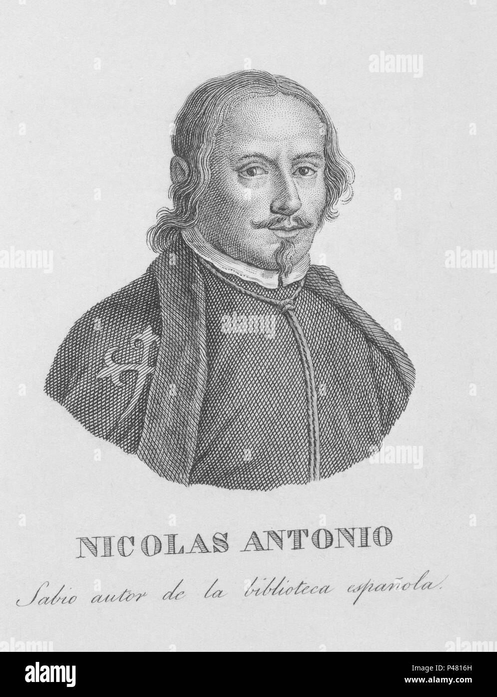 NICOLAS ANTONIO -1617-1684-BIBLIOGRAFO. Lage: Biblioteca Nacional - COLECCION, MADRID, SPANIEN. Stockfoto