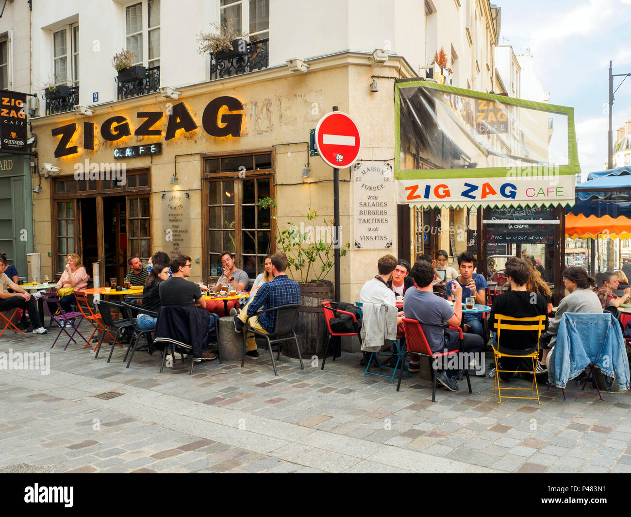 Zig Zag Café in 32, rue Des Carmes, Quartier Latin - Paris, Frankreich Stockfoto