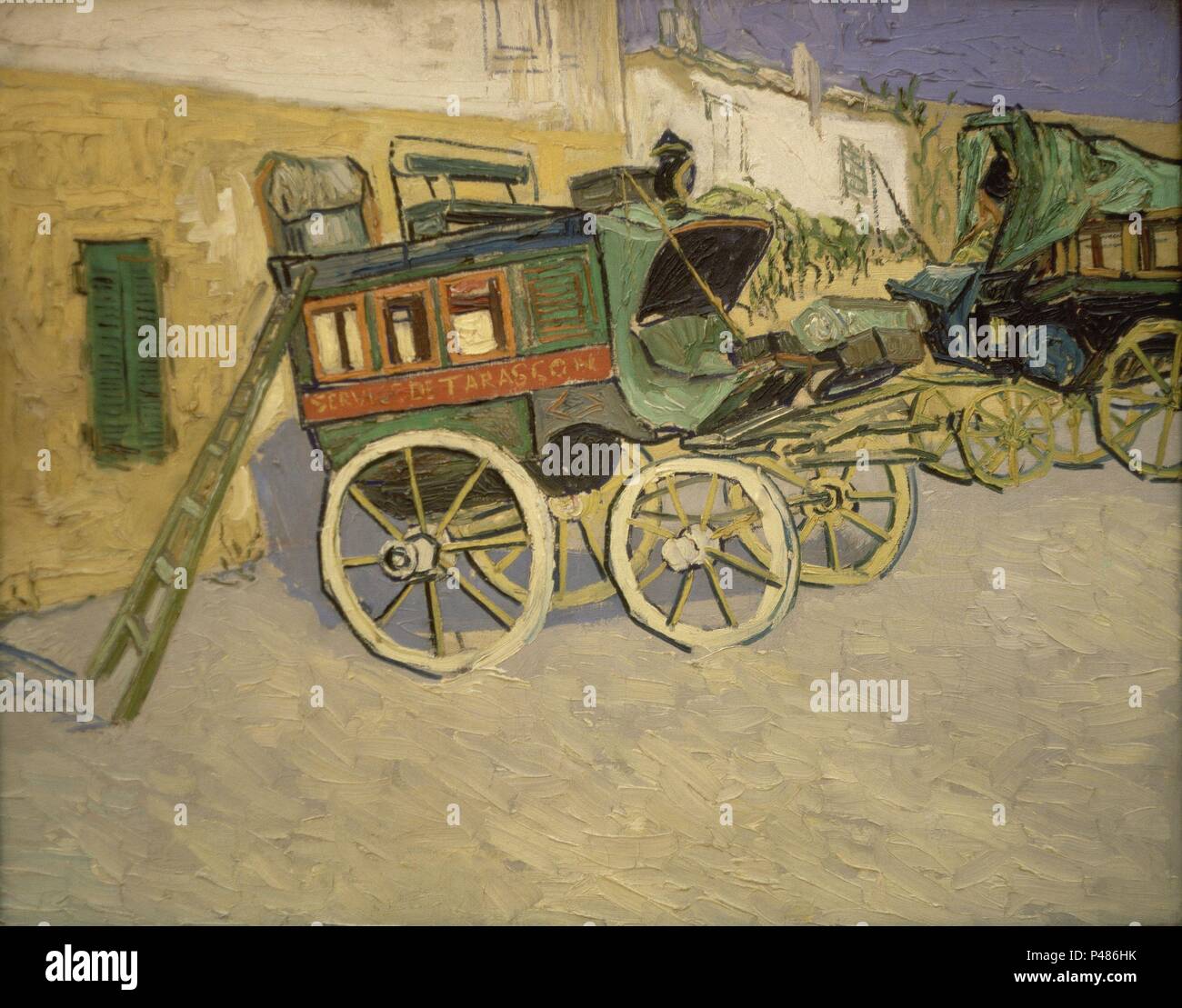 LA SILLA DE POSTA DE TARASCON (EL CARRO O LA DILIGENCIA) - Oktober 1888 - O/L - 72 X 92 CM. Autor: Vincent van Gogh (1853-1890). Lage: Metropolitan Museum of Art, New York. Stockfoto