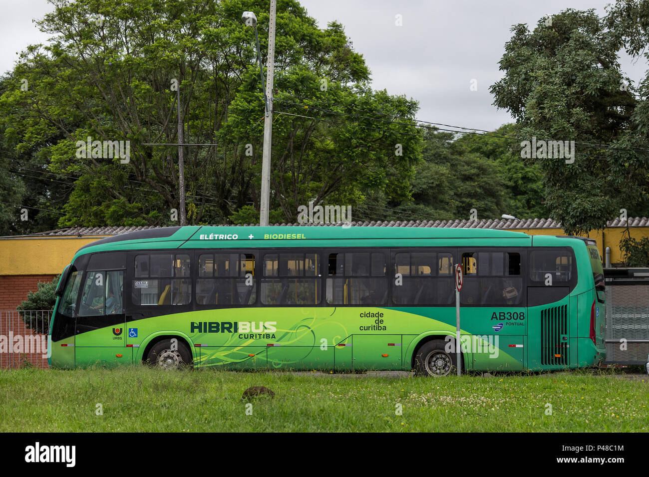 CURITIBA - PR - 03.01.2015: ÔNIBUS BIODIESEL - biodiesel Ônibus Pico eine em Curitiba. (Foto: JR/Fotoarena Nereu) Stockfoto
