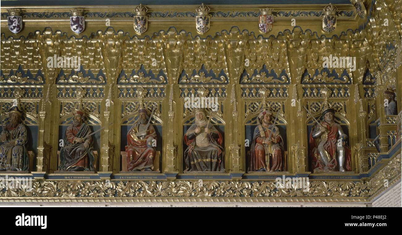 SALA DE LOS REYES - BERMUDO III FERNANDO ICH SANCHA III Sancho II ALONSO VI. Lage: ALCAZAR - INTERIEUR, Segovia, Spanien. Stockfoto