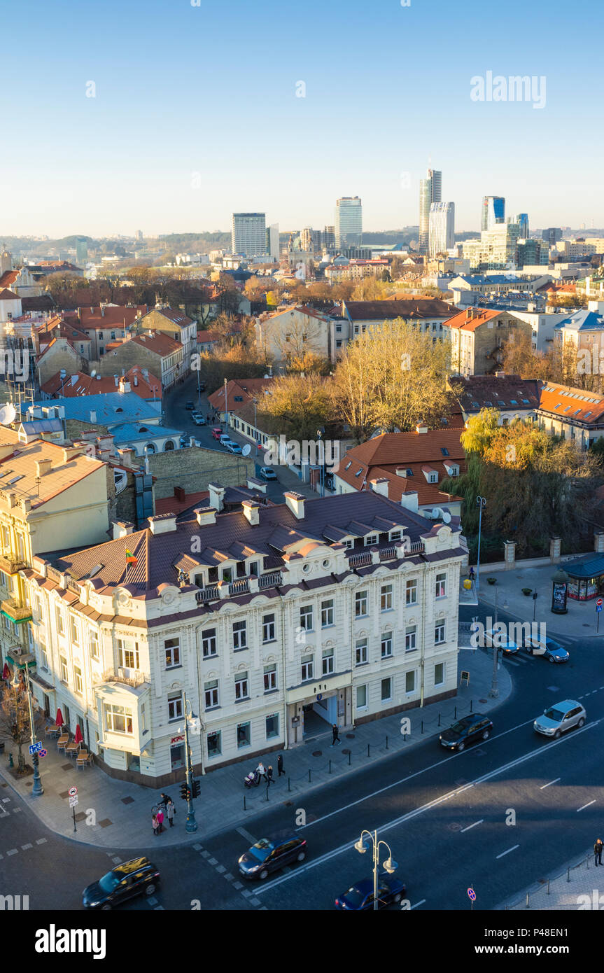 Die Altstadt von Vilnius und Stadtteil Snipiskes. Vilnius, Litauen, Europa Stockfoto