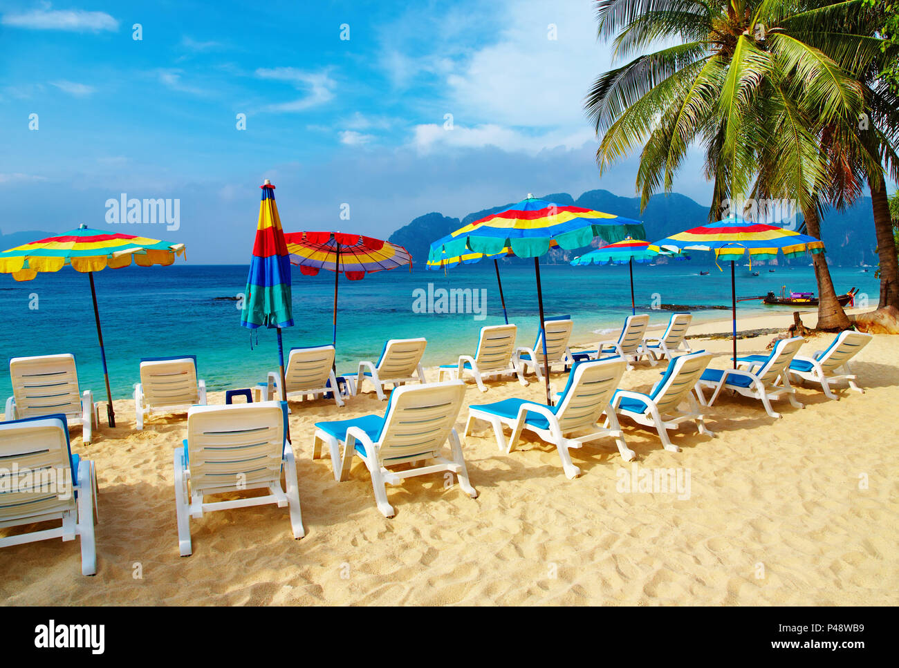 Tropical Beach, Phi-Phi Inseln, Andaman Sea, Thailand Stockfoto
