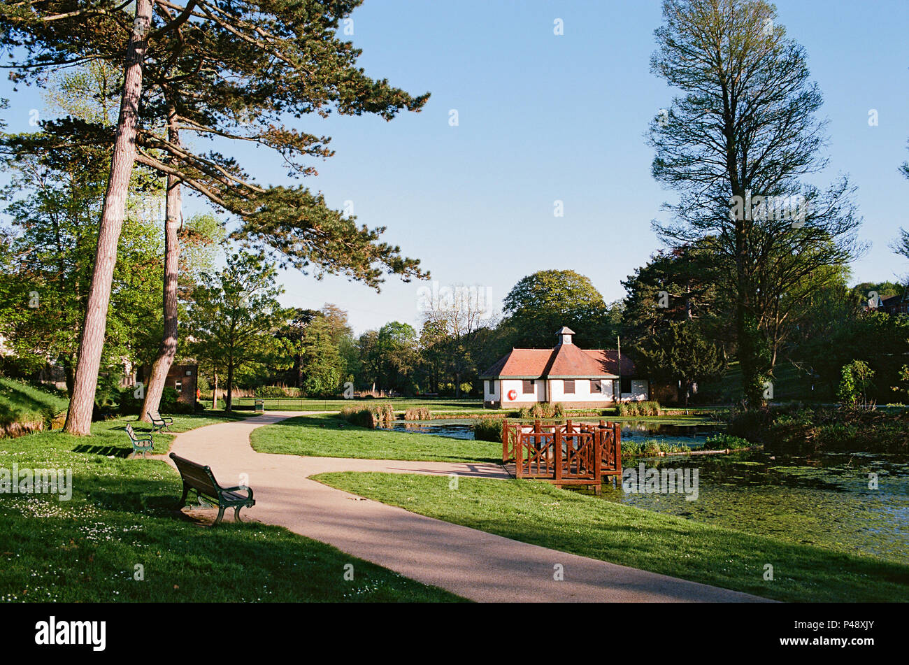 Alexandra Park, Hastings, East Sussex, UK, im späten Frühjahr Stockfoto