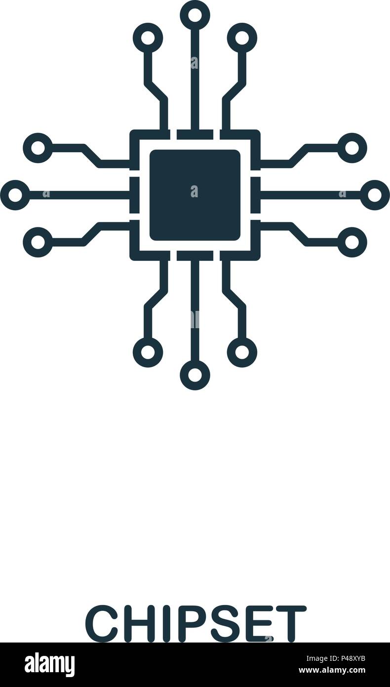 Chipsatz Symbol. Line Style Icon Design. UI. Abbildung: Chipsatz Symbol. Piktogramm isoliert auf Weiss. Fertig in web design, Anwendungen, Software, Druck verwenden. Stock Vektor