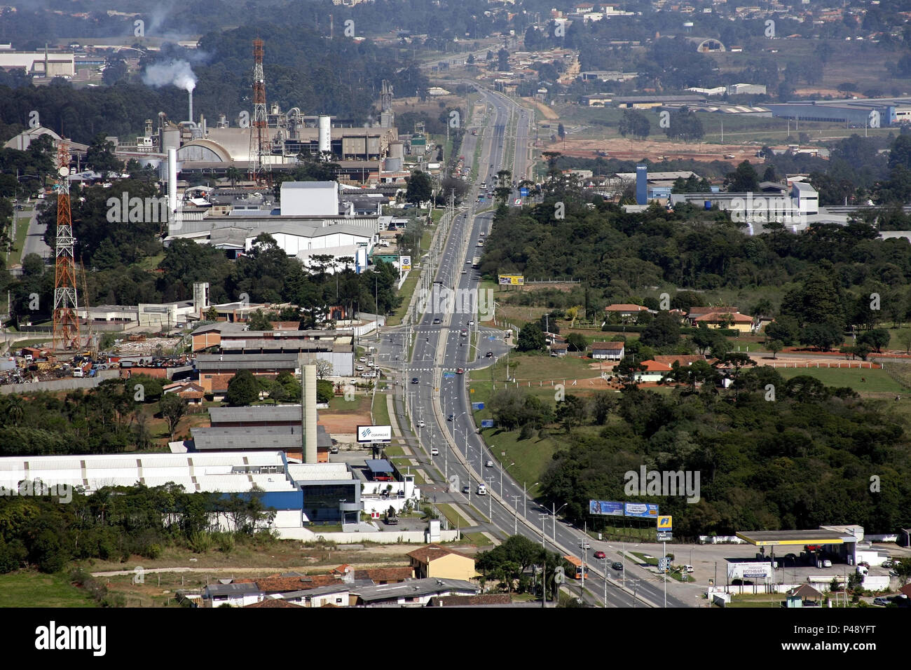 ARAUCÁRIA-PR, 18/08/2008 - PARQUE INDUSTRIAL-Vista aéra do Parque industrial da Cidade de Araucária, na Região Metropolitana de Curitiba. Foto: Daniel Derevecki/La Imagem/Fotoarena Stockfoto