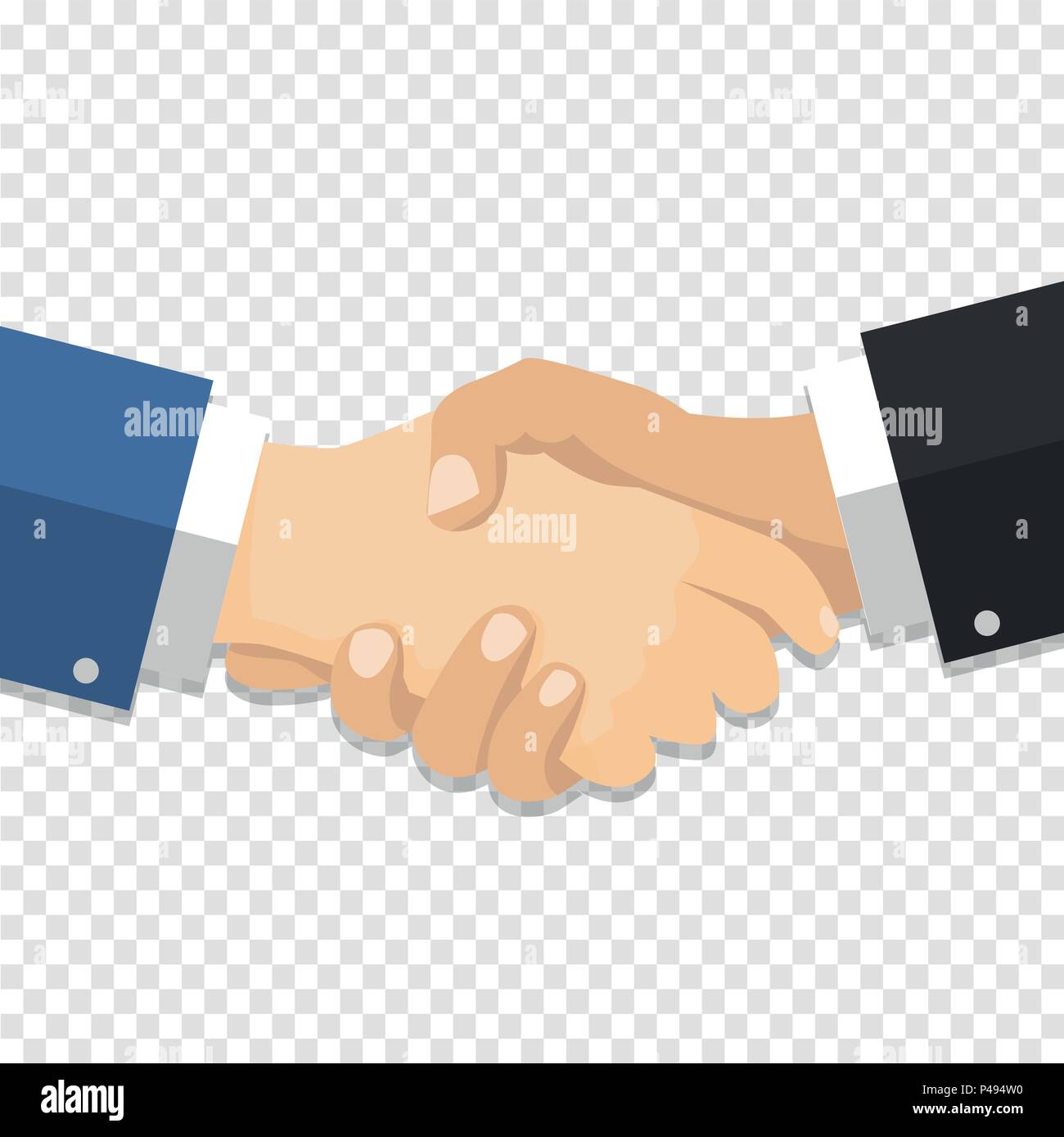 Handshake Geschäftsmann auf transparentem Hintergrund, für Teamarbeit und Vereinbarung Konzept - Vector Illustration. Stock Vektor