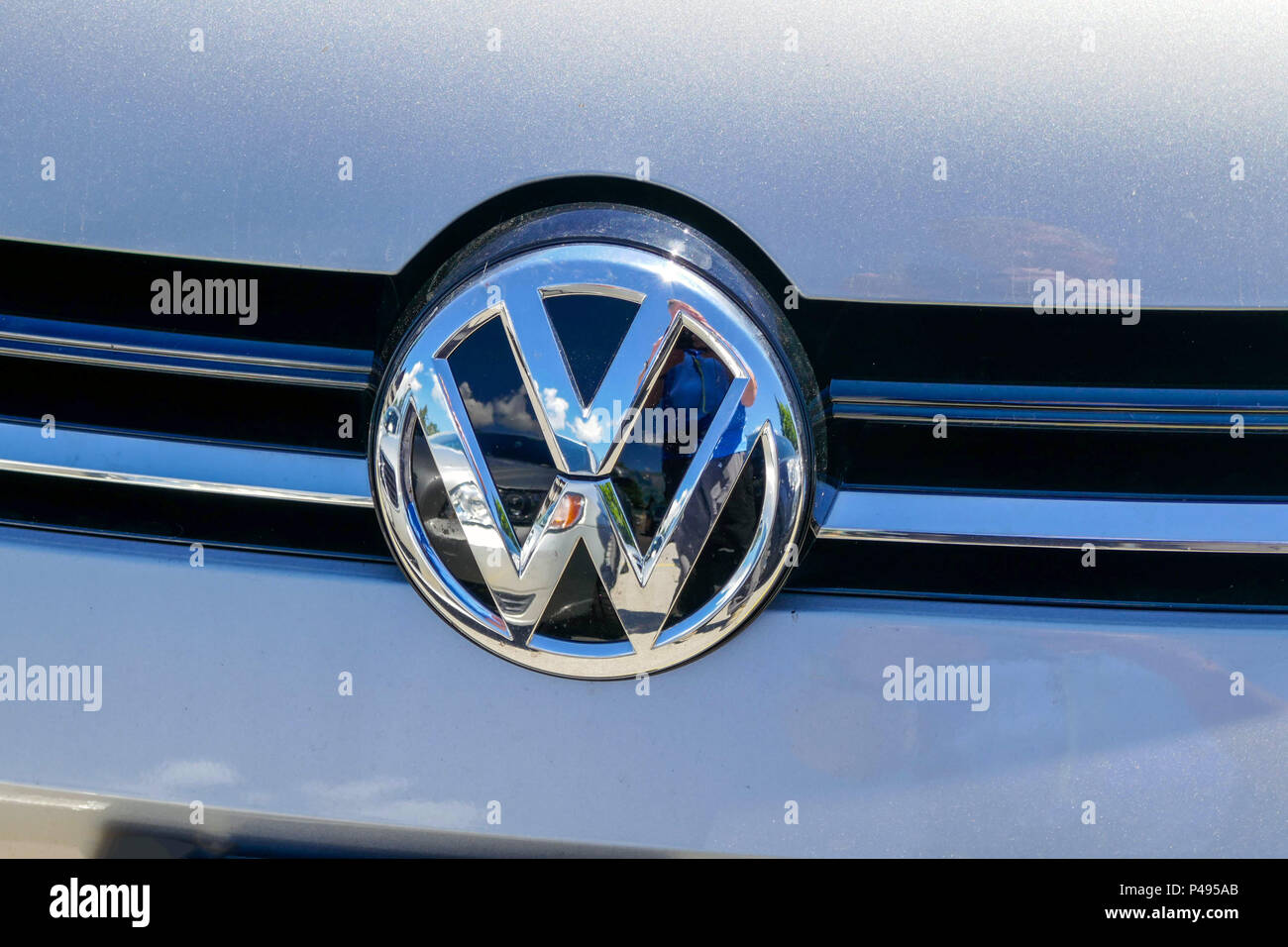 Deutsche auto Abzeichen, mit emission Skandal verwickelt Stockfoto