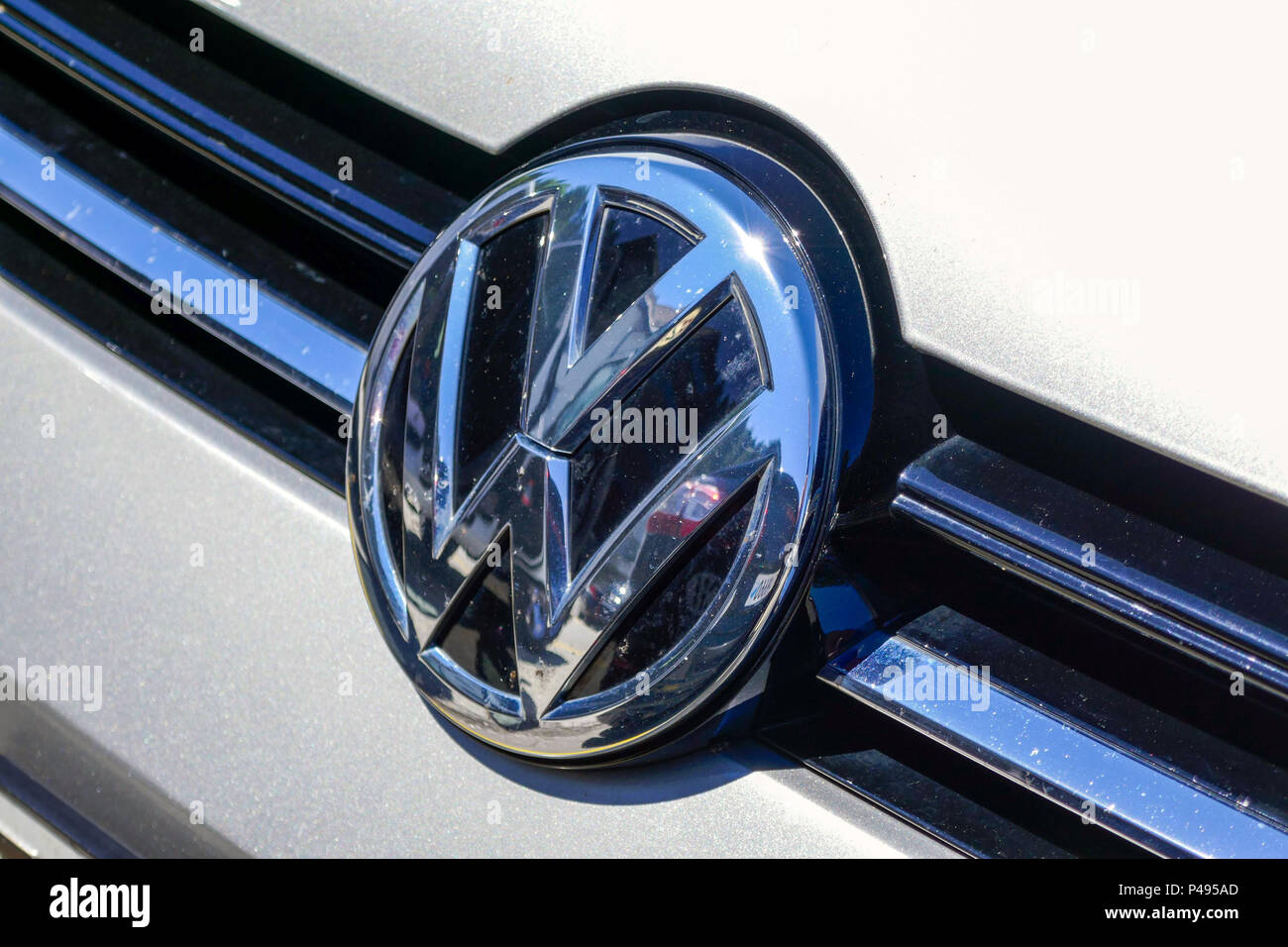 Deutsche auto Abzeichen, mit emission Skandal verwickelt Stockfoto